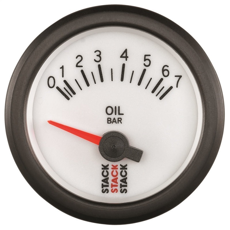 Autometer Stack 52mm 0-7 Bar M10 Male Electric Oil Pressure Gauge - White ST3251 ST3251 Photo - Primary