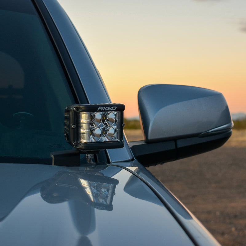 Rigid Industries 2016-2023 Toyota Tacoma A-Pillar Light Mount Kit (Includes D-SS Flood/Black/Yellow Covers) 46707 46707 Photo - Mounted