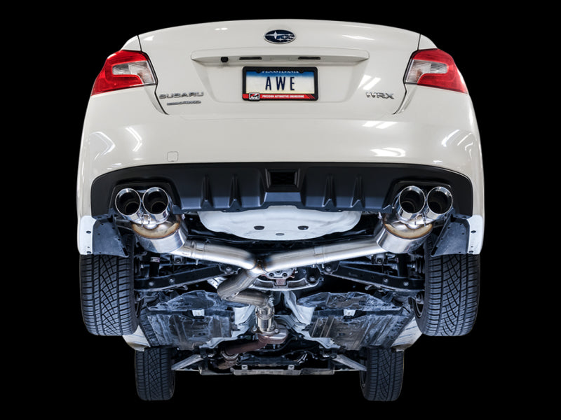 AWE Tuning 2015+ Subaru WRX VA Sedan Touring Edition Exhaust - Chrome Silver Tips (102mm) 3015-42098 3015-42098 Photo - Mounted