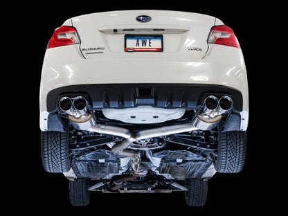 AWE Tuning 2015+ Subaru WRX VA Sedan Touring Edition Exhaust - Chrome Silver Tips (102mm) 3015-42098 3015-42098 Photo - Mounted