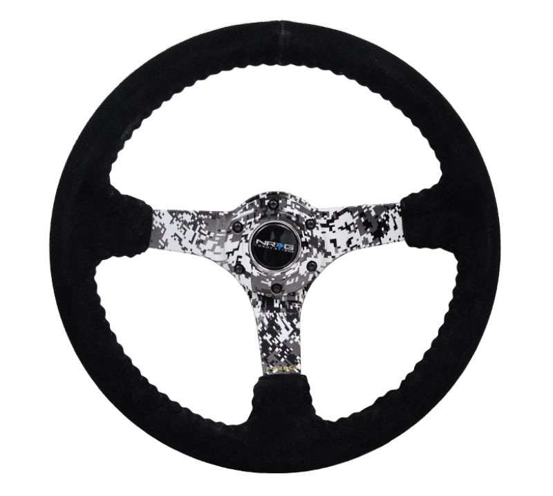 NRG Reinforced Wheel,Hydro Dip DigiCamo 3" Deep,matte blk spoke,350mm,Blk RST-036DC-S Photo - Primary