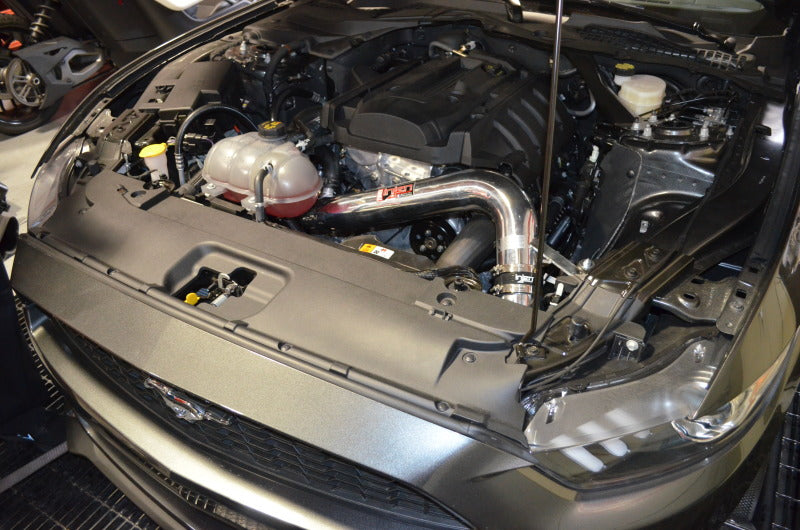 Injen Wrinkle Black Power-Flow Air Intake 2015 Ford Mustang Eco Boost 2.3L PF9091WB Photo - Mounted