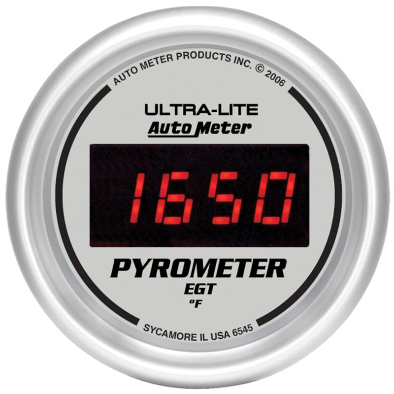 Autometer Gauge, Pyrometer (Egt), 2 1/16", 1600 Deg. F, Digital, Silver Dial 6545 Photo - Primary