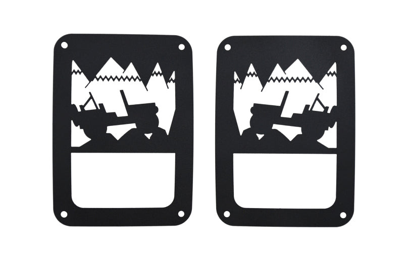 Kentrol 07-18 Jeep Wrangler JK Heritage Taillight Guard- Textured Black 80702 80702 Photo - Primary