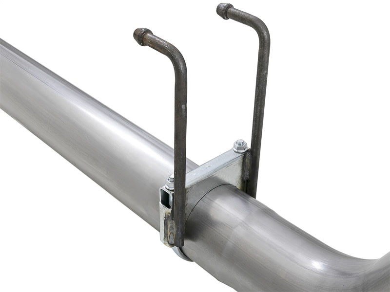 aFe Rebel XD 4in Stainless Steel Down-Pipe Back Exhaust System w/ Dual Pol 49-43102-P Photo - Unmounted