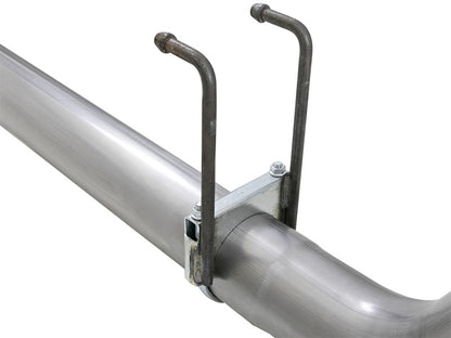 aFe Rebel XD 4in Stainless Steel Down-Pipe Back Exhaust System w/ Dual Pol 49-43102-P Photo - Unmounted
