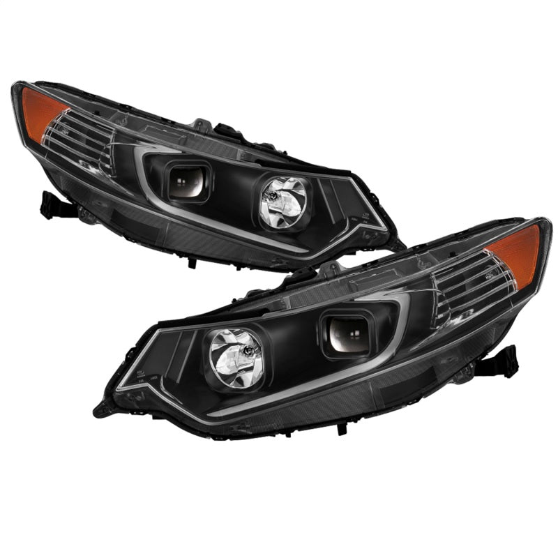 SPYDER xTune 09-14 Acura TSX Projector Headlights - Light Bar DRL - Black (PRO-JH-ATSX09-LB-BK) 9042218 9042218 Photo - Primary