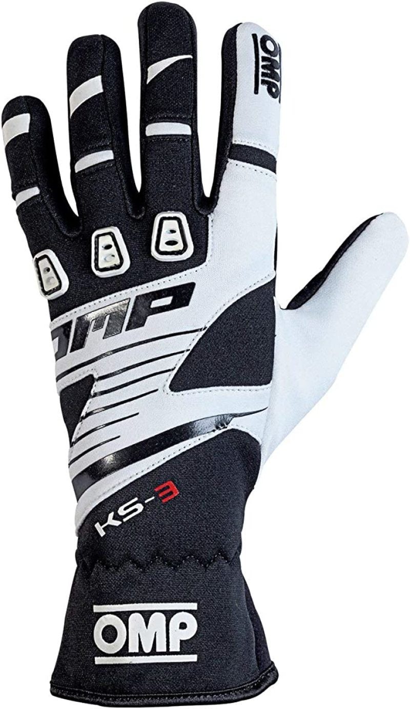 OMP KS-3 Gloves Black/White - Size S KB0-2743-B01-076-S KB0-2743-B01-076-S Photo - Primary