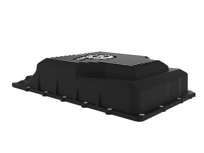 aFe 17-24 Ford F-150 10R60/10R80 Pro Series Rear Transmission Pan Black w/ Machined Fins 46-71330B 46-71330B Photo - Unmounted