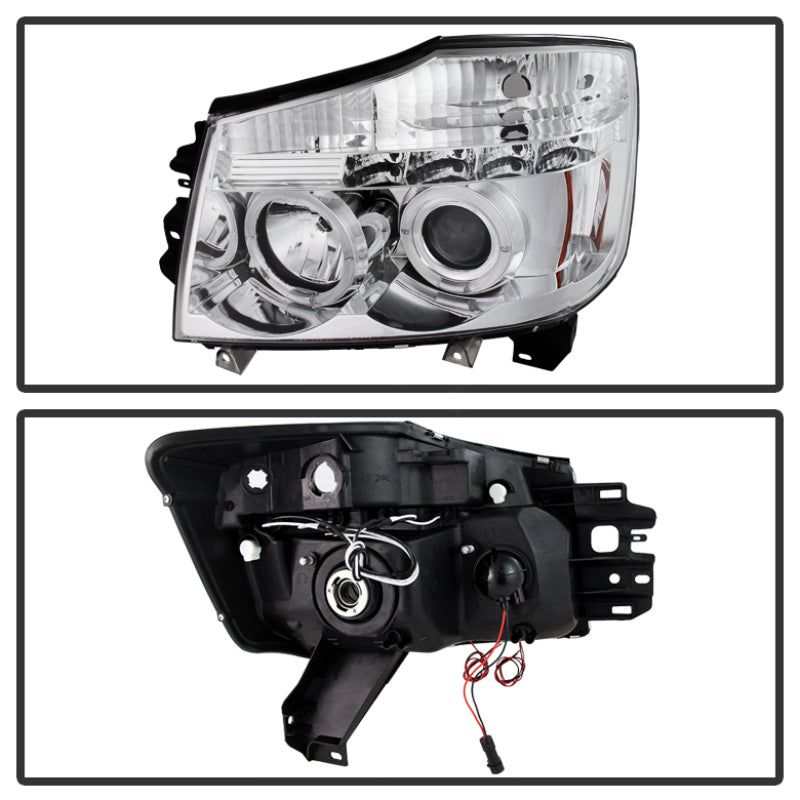 Spyder Nissan Titan 04-14/Armada 04-07 Projector Headlights LED Halo LED Chrm PRO-YD-NTI04-HL-C 5011589 5011589 User 1