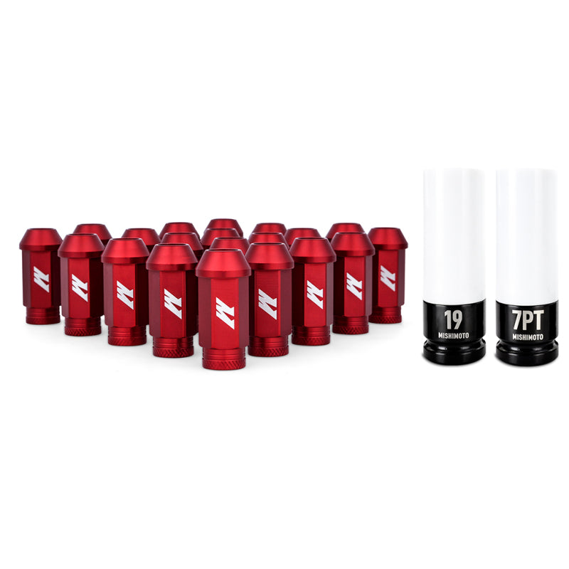 Mishimoto Aluminum Locking Lug Nuts 1/2 X 20 23pc Set Red MMLG-1220-23LRD MMLG-1220-23LRD Photo - Primary