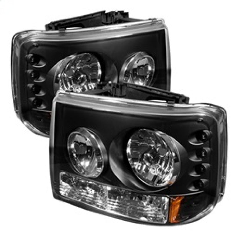 Spyder Chevy Silverado 1500 99-02 LED Crystal Headlights Blk HD-YD-CS99-1PC-AM-BK 5012449 5012449 Photo - Primary