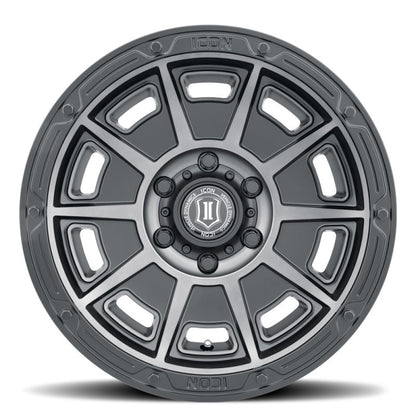 ICON Victory 17x8.5 6x5.5 0mm Offset 4.75in BS Smoked Satin Black Tint Wheel 3017858347SSBT 3017858347SSBT Photo - Close Up