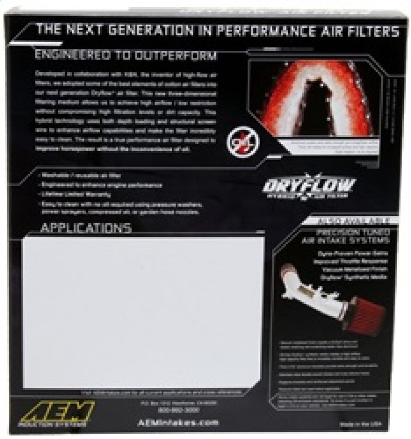 AEM Induction AEM 08 Nissan Sentra 2.5L DryFlow Air Filter 28-20409 28-20409 Photo - in package