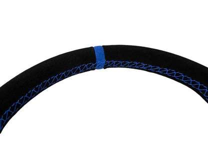 PRP Seats PRP Suede D-Shape Steering Wheel - Blue G251 G251 Photo - Close Up