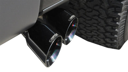 Corsa Performance 11-14 Ford F-150 Raptor 6.2L V8 145in Wheelbase Black Xtreme Cat-Back 14760BLK Photo - Mounted