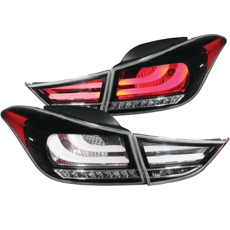 Anzo 2011-2013 Hyundai Elantra LED Taillights Black 4pc 321298 Photo - Primary