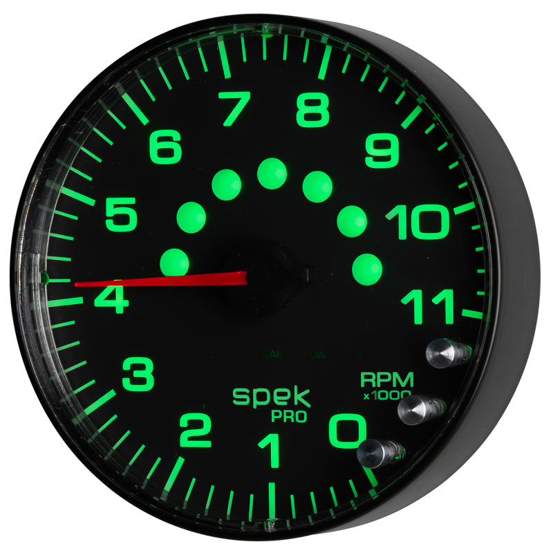 Autometer Gauge, Tachometer, 5", 11k Rpm, w/Shift Light & Peak Mem, Black/Black P239328 User 5