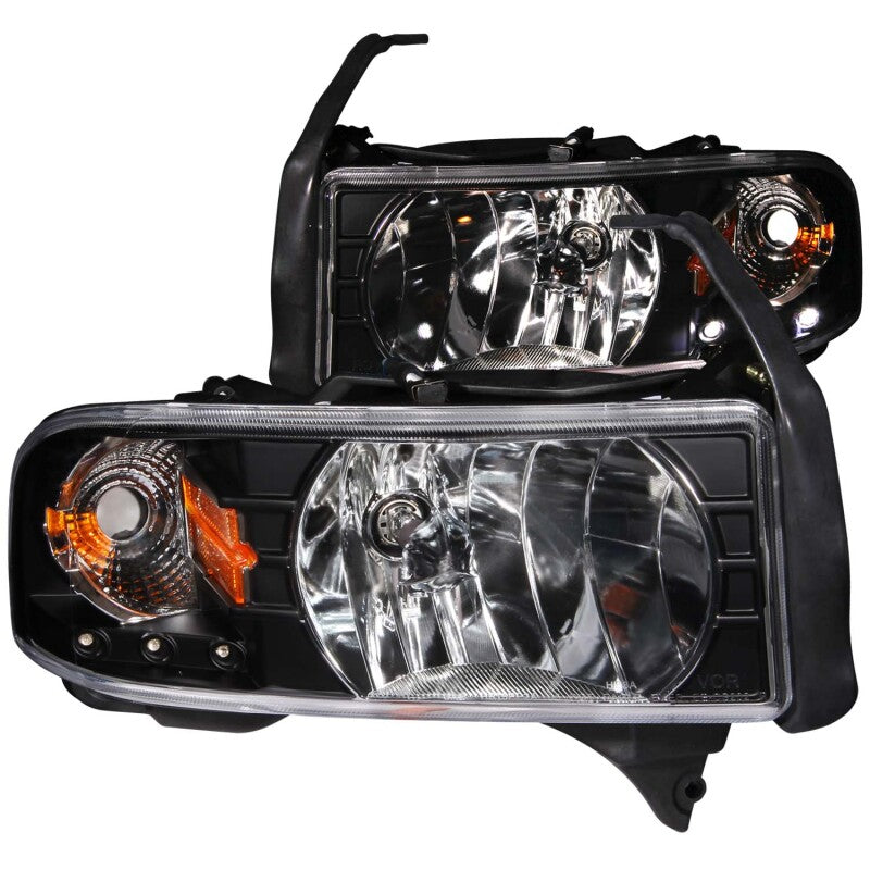Anzo 1994-2001 Dodge Ram Crystal Headlights Black w/ LED 111205 Photo - Primary