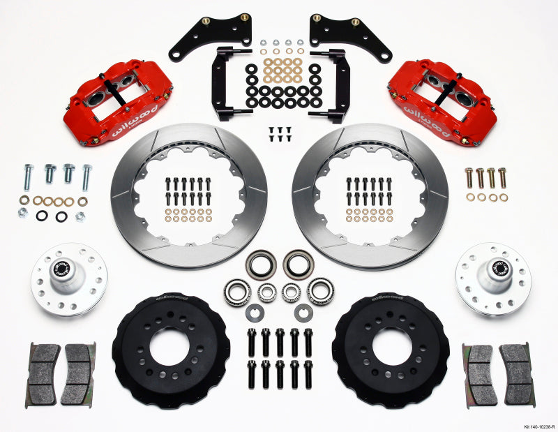 Wilwood Narrow Superlite 6R Front Hub Kit 12.88in Red Large GM 57-70 Drop Spindle 140-10238-R 140-10238-R Photo - Primary