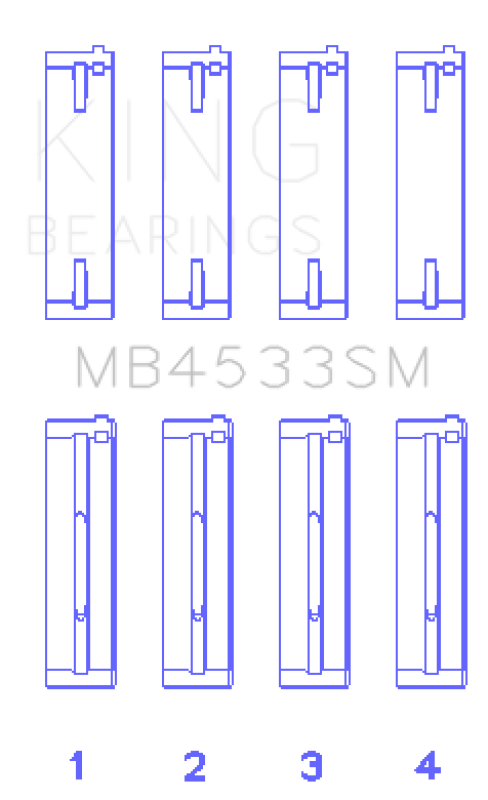 King Engine Bearings King Audi 2.1L/2.2L 10V/20V 5cyl Turbo (Size STD) Main Bearing Set MB4533SM MB4533SM Photo - Primary