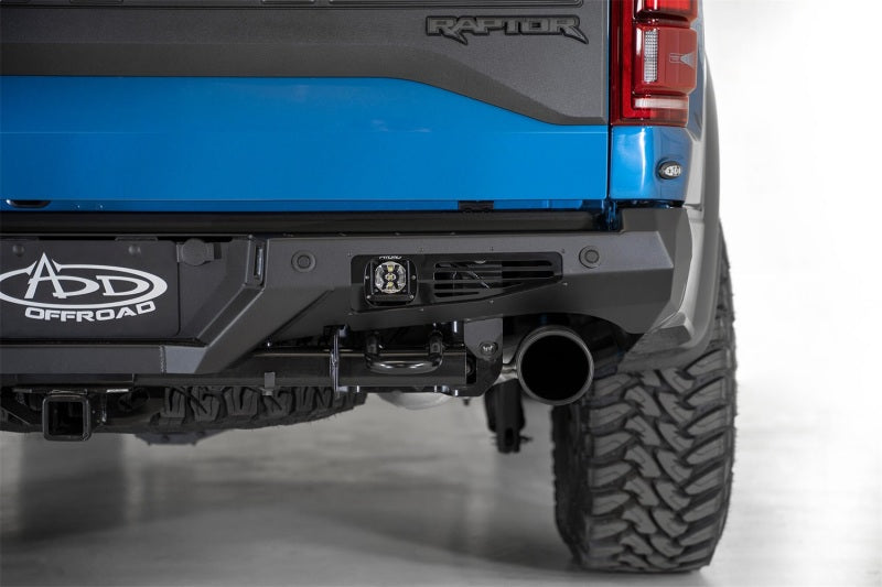 Addictive Desert Designs 17-20 Ford Raptor F-150 Bomber Rear Bumper w/ Backup Sensor Cutouts R110011370103 R110011370103 Photo - Mounted