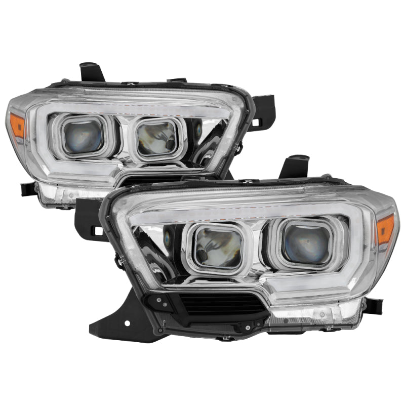 SPYDER xTune Toyota Tacoma 16-18 DRL Light Bar Projector Headlights - Chrome PRO-JH-TTA16-LBDRL-C 9039263 9039263 Photo - Primary