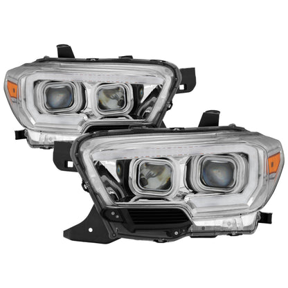 SPYDER xTune Toyota Tacoma 16-18 DRL Light Bar Projector Headlights - Chrome PRO-JH-TTA16-LBDRL-C 9039263 9039263 Photo - Primary