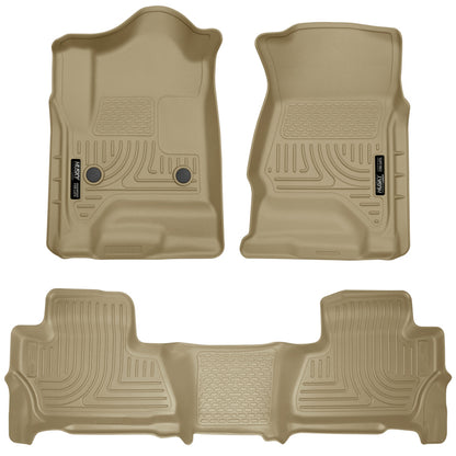 Husky Liners 2015 Chevy/GMC Tahoe/Yukon WeatherBeater Combo Tan Floor Liners (3pc) 99203 Photo - Primary