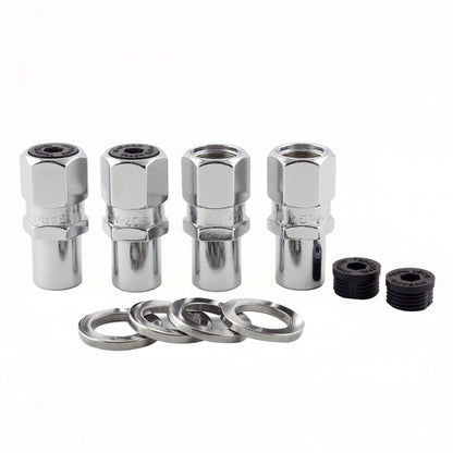 McGard Hex Lug Nut (Drag Racing Reg. Shank) M12X1.5 / 13/16 Hex / 1.86in. Length (4-Pack) - Chrome 61007 61007 Photo - out of package