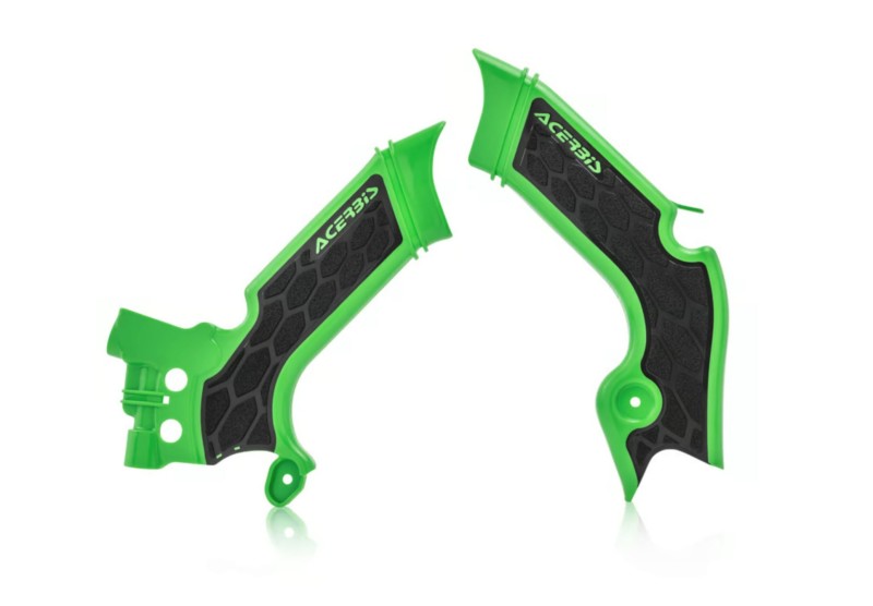 Acerbis 21+ Kawasaki KX250/ 19-23 KX450 Frame Guards- X-Grip - Green/Black 2742601089 2742601089 Photo - Primary