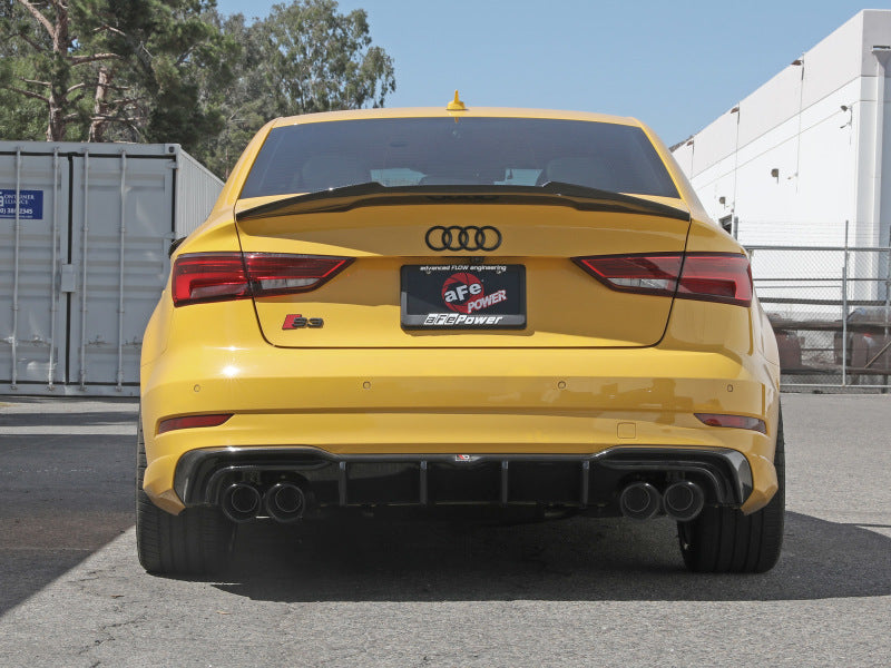 aFe MACHForce XP 3in-2.5in 304SS Exhaust Cat-Back 15-20 Audi S3 L4-2.0L (t) - Black Tips 49-36442-B 49-36442-B Photo - Mounted