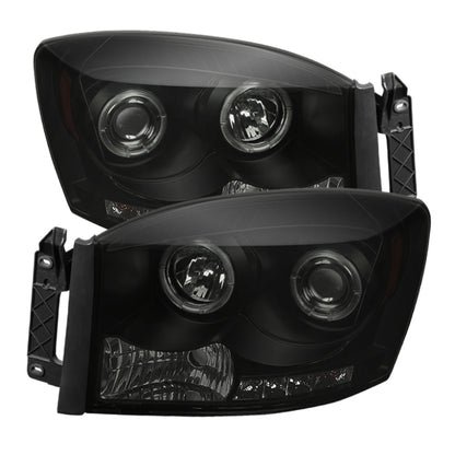 Spyder Dodge Ram 1500 06-08 06-09 Projector Headlights LED Halo LED Blk Smke PRO-YD-DR06-HL-BSM 5078391 5078391 Photo - Primary