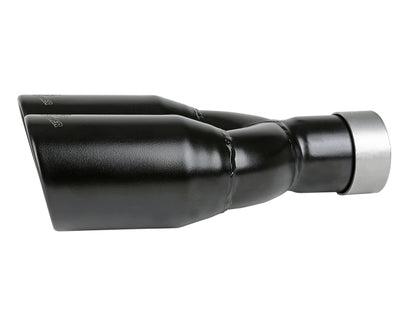 MACH Force-Xp 409 Stainless Steel Clamp-on Exhaust Tip 2.5in Inlet 3.5in Outlet - Black 49T25374-B12 49T25374-B12 Photo - Unmounted