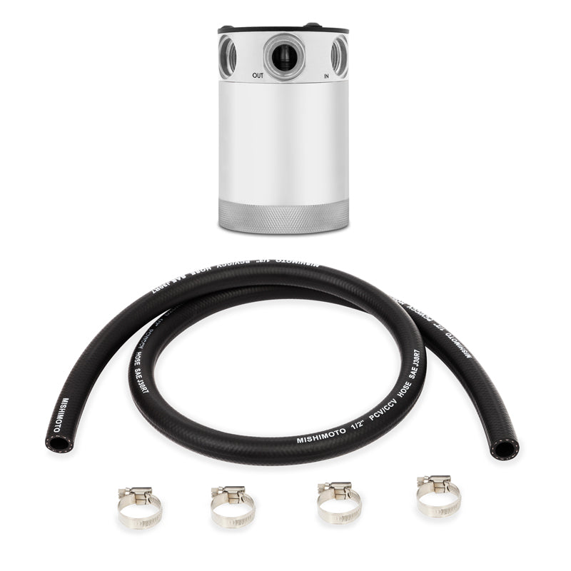 Mishimoto Assembled Universal 3-Port Catch Can Polished w/ Hose MMBCC-CBTHR-PH MMBCC-CBTHR-PH Photo - Primary