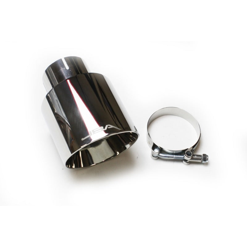 JBA 2.5in x 4in x 5-3/4in Double Wall Polished Chrome Tip - Clamp On 12-08257 12-08257 Photo - Primary
