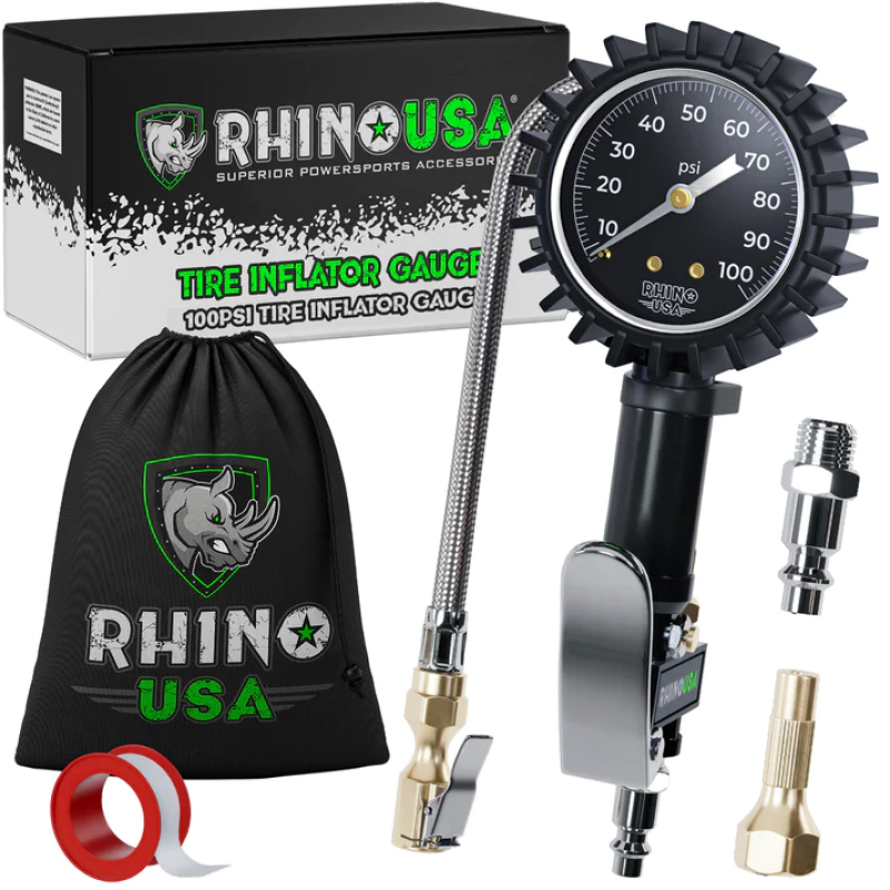 Rhino USA 100 Psi Analog Tire Inflator Gauge RGAUGE-0100 RGAUGE-0100 Photo - Primary