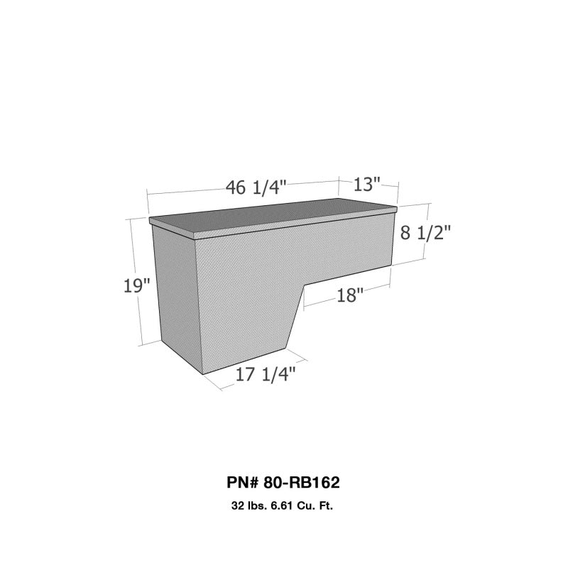 Westin/Brute Pork Chop Tool Box Driver Side 46in Wide - Aluminum 80-RB162 80-RB162 Photo - Primary