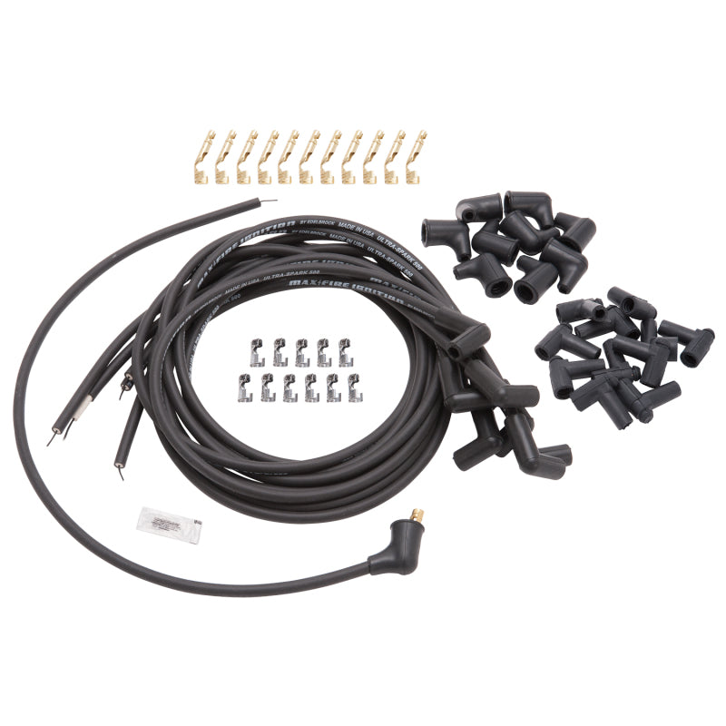 Edelbrock Spark Plug Wire Set Universal 90 Deg Boots 500 ohm Resistance 8.65mm 22701 Photo - Primary