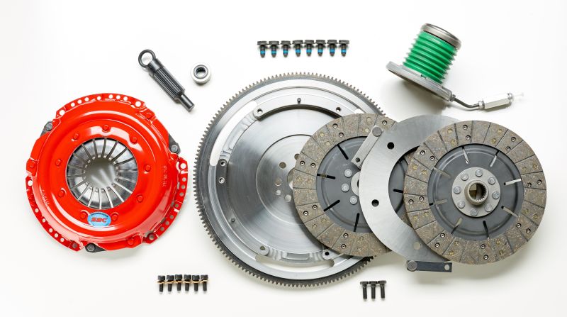 South Bend Clutch South Bend 99-04 Ford Mustang 4.6L (TR3250/TR3650 Trans) Street Dual Disc Kit w/ Flywheel SDDKFM10 SDDKFM10 Photo - Primary