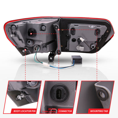 Anzo 2014-2016 Jeep Grand Cherokee LED Taillights Red/Smoke 311269 Photo - Unmounted