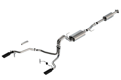 Borla F-150 2021 5.0L 4dr CC SB EC STB Lariat/KR/Pltm/LTD 3/2.25 SRE Cat-Back Touring Black CHR Tips 140865BC 140865BC Photo - Primary