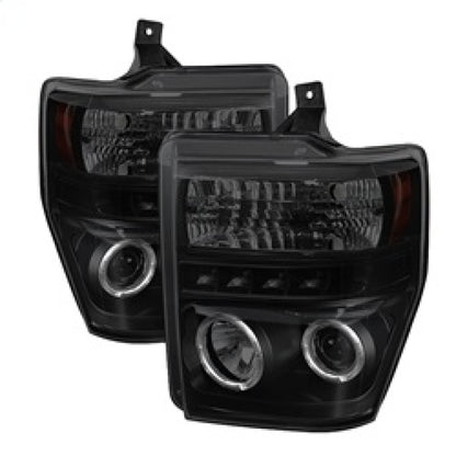 Spyder Ford F250/350 08-10 Projector Headlights LED Halo LED Blk Smke PRO-YD-FS08-HL-BSM 5078490 5078490 Photo - Primary