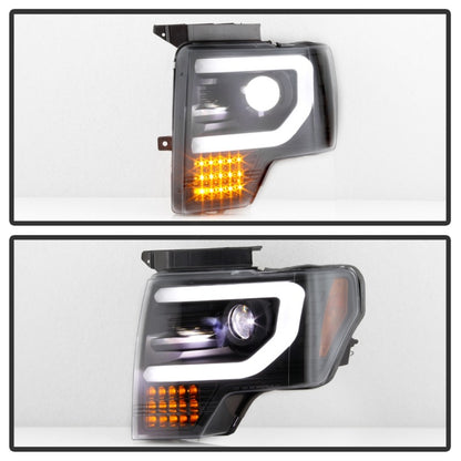 Spyder Ford F150 09-14 Halogen Light Bar Projector Headlights Black PRO-YD-FF15009PL-SEQ-BK 5087560 5087560 Photo - Unmounted