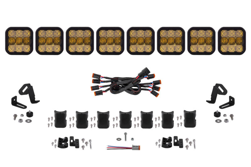 Diode Dynamics SS5 Pro Universal CrossLink 8-Pod Lightbar - Yellow Combo DD7249 DD7249 Photo - Primary