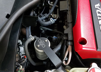 J&L 17-21 Honda Civic Type R Passenger Side Oil Separator 3.0 - Clear Anodized 3100P-C 3100P-C Photo - Mounted