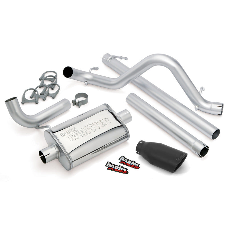 Banks Power 07-11 Jeep 3.8L Wrangler Unlimited - 4dr Monster Exh Sys - SS Single Exh w/ Black Tip 51322-B 51322-B Photo - Primary