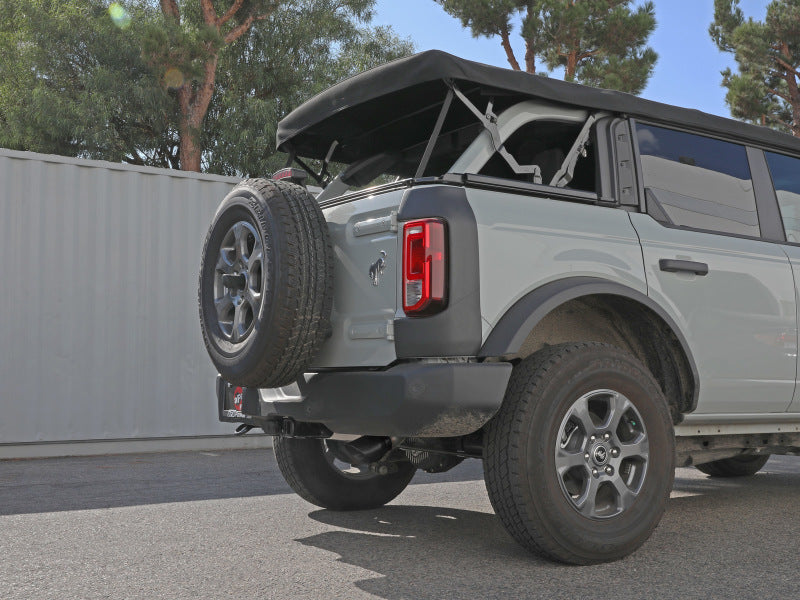 aFe Apollo GT 3in 409 SS Cat-Back Exhaust 2021 Ford Bronco L4-2.3L (t)/V6-2.7L (tt) w/ Black Tip 49-43136-B 49-43136-B Photo - Mounted