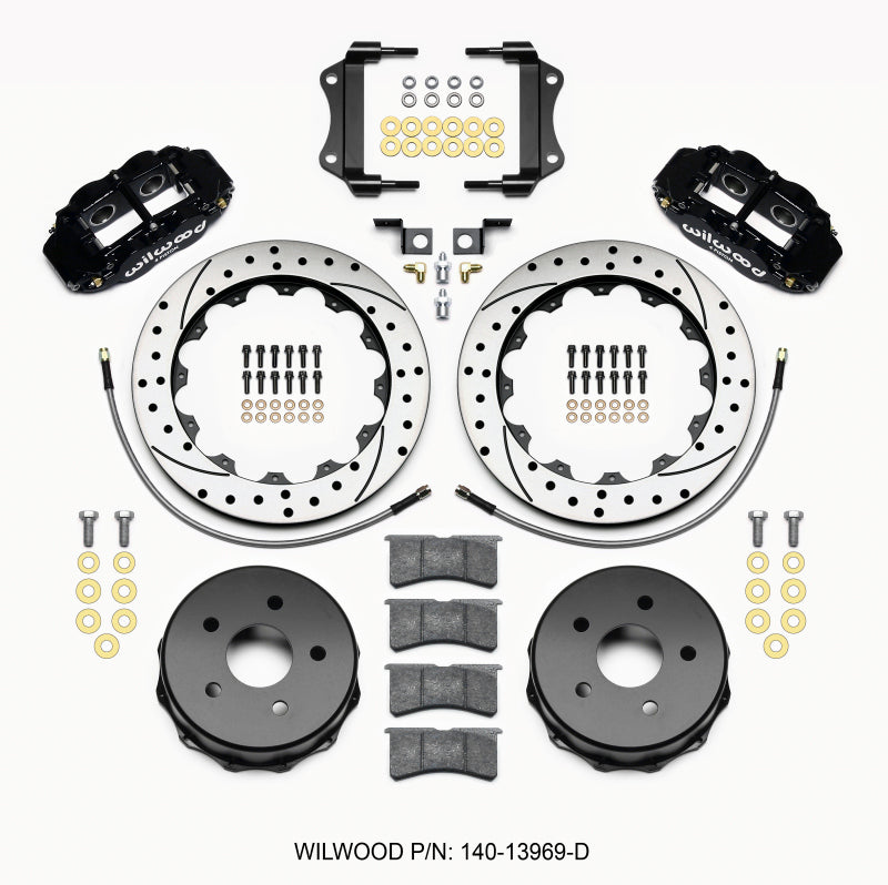 Wilwood Narrow Superlite 4R Rear Kit 12.88in Drilled 2007-up Jeep JK w/Lines 140-13969-D 140-13969-D Photo - Primary