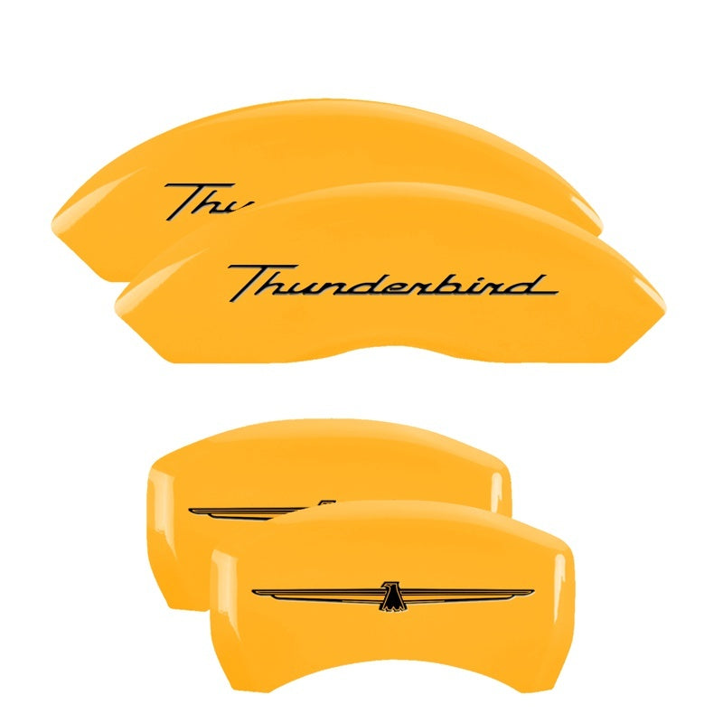 MGP 4 Caliper Covers Eng Fr No Bolts/TBird Rr No Bolts/TBird Yel Finish Blk Char 05 Ford Thunderbird 10086STDBYL 10086STDBYL Photo - Primary